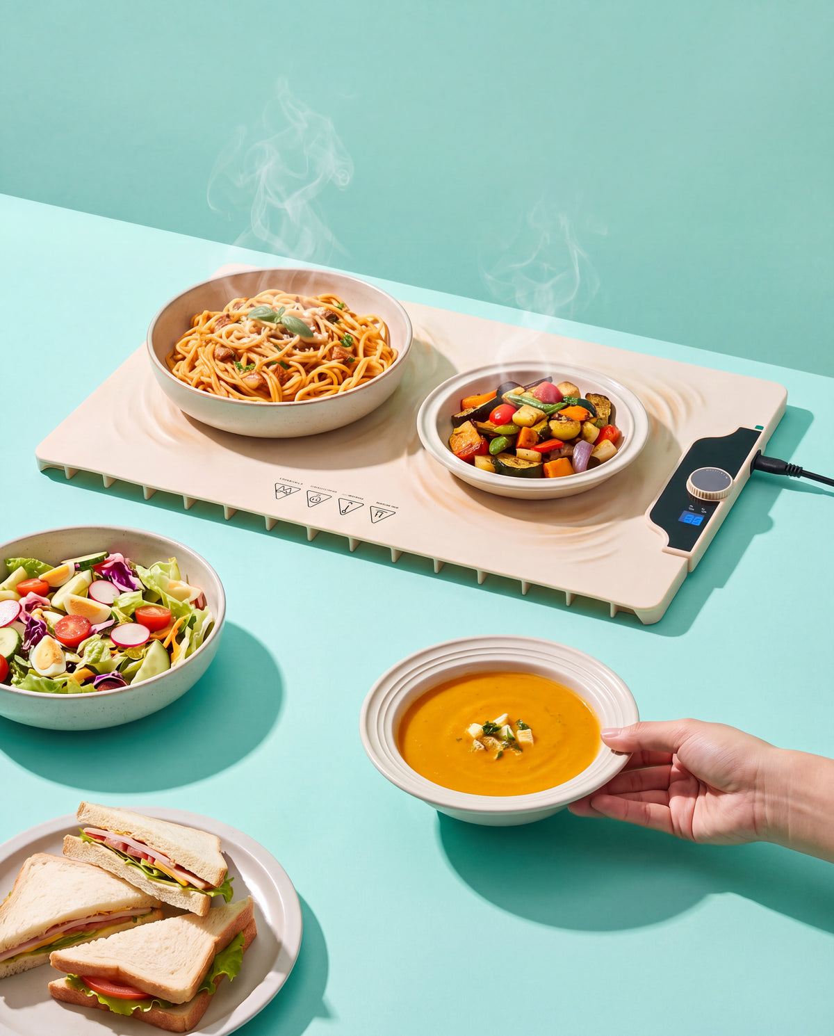 Roll-Up Food Warming Mat with 14 Heat Levels